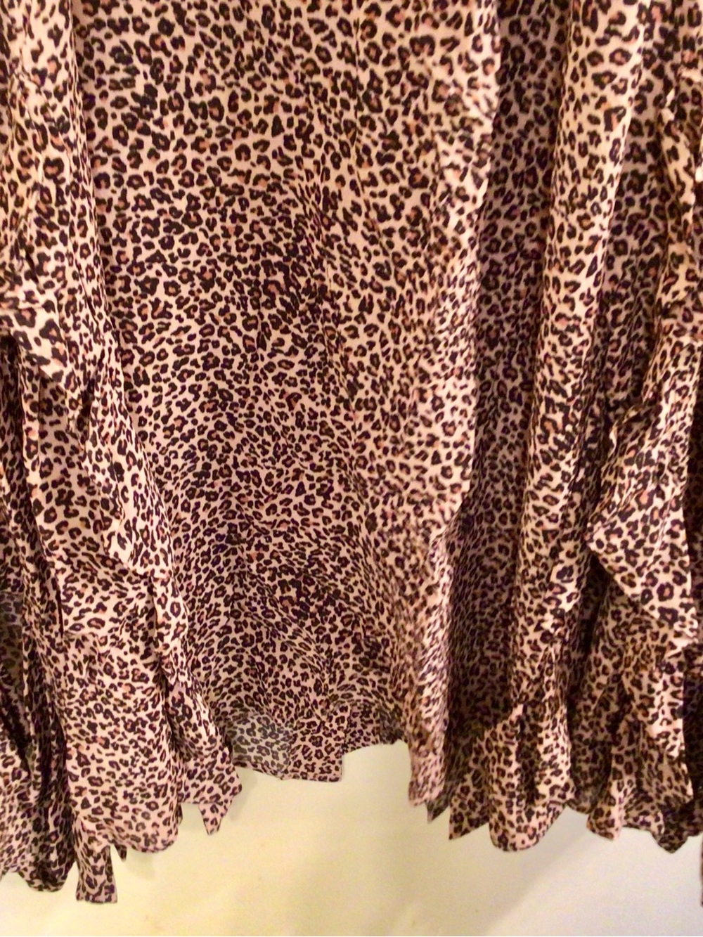 FARM RIO /Baby Leopard Long Ruffle Sleeve Maxi Shirt Dress - Sz. L - Picture 16 of 16